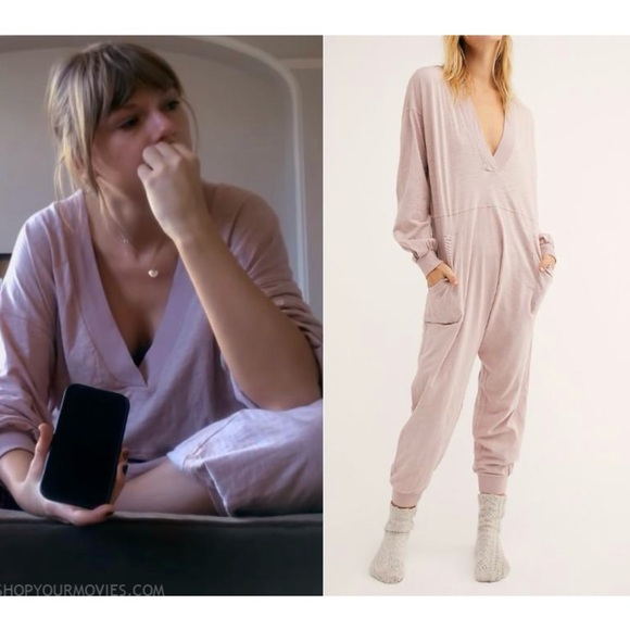 Free People Soft Blush V-Neck Relaxed Jumpsuit - Picture 3 of 10